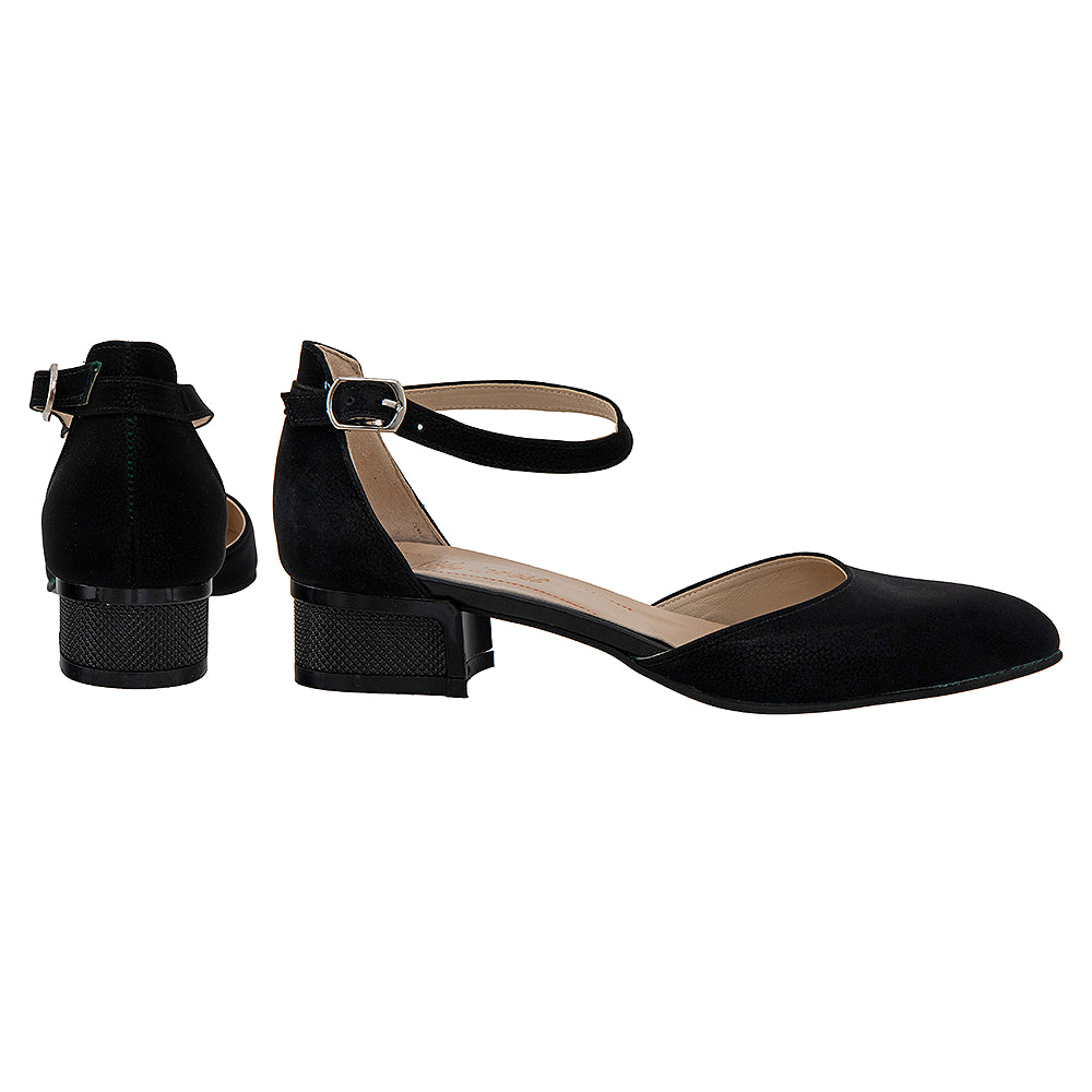Pantofi cu toc gros 480 negru