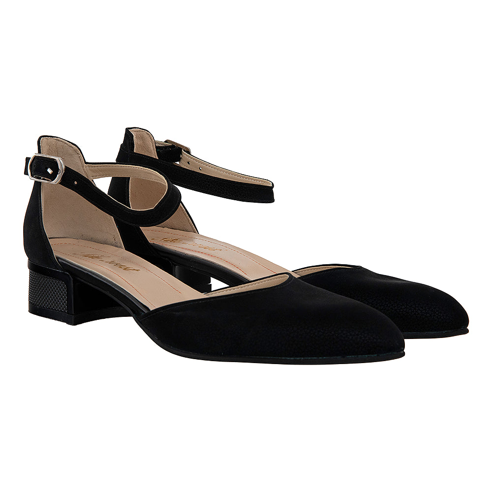 Pantofi cu toc gros 480 negru