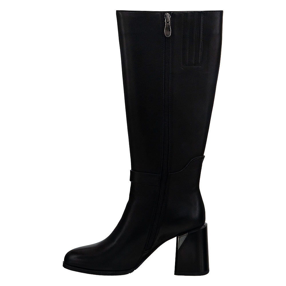 Cizme din piele naturală 5878 negru