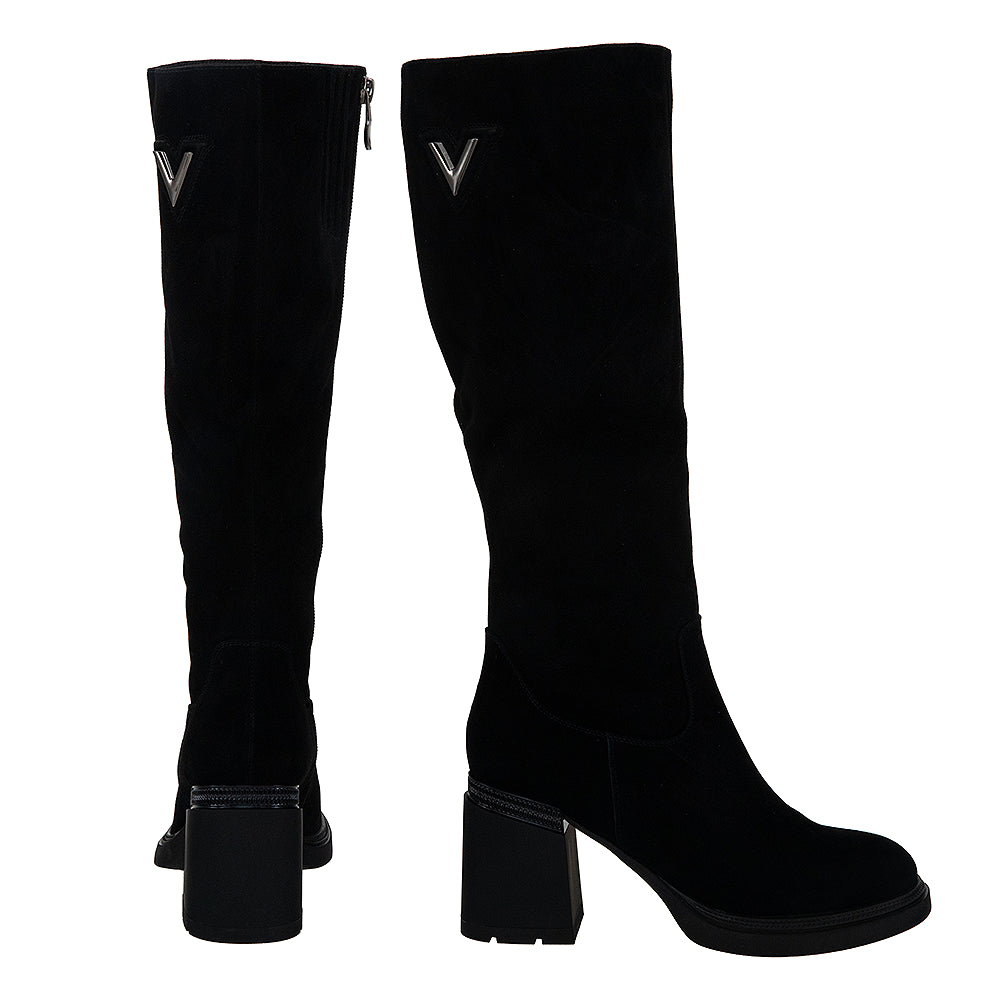 Cizme din piele naturală 6460 negru