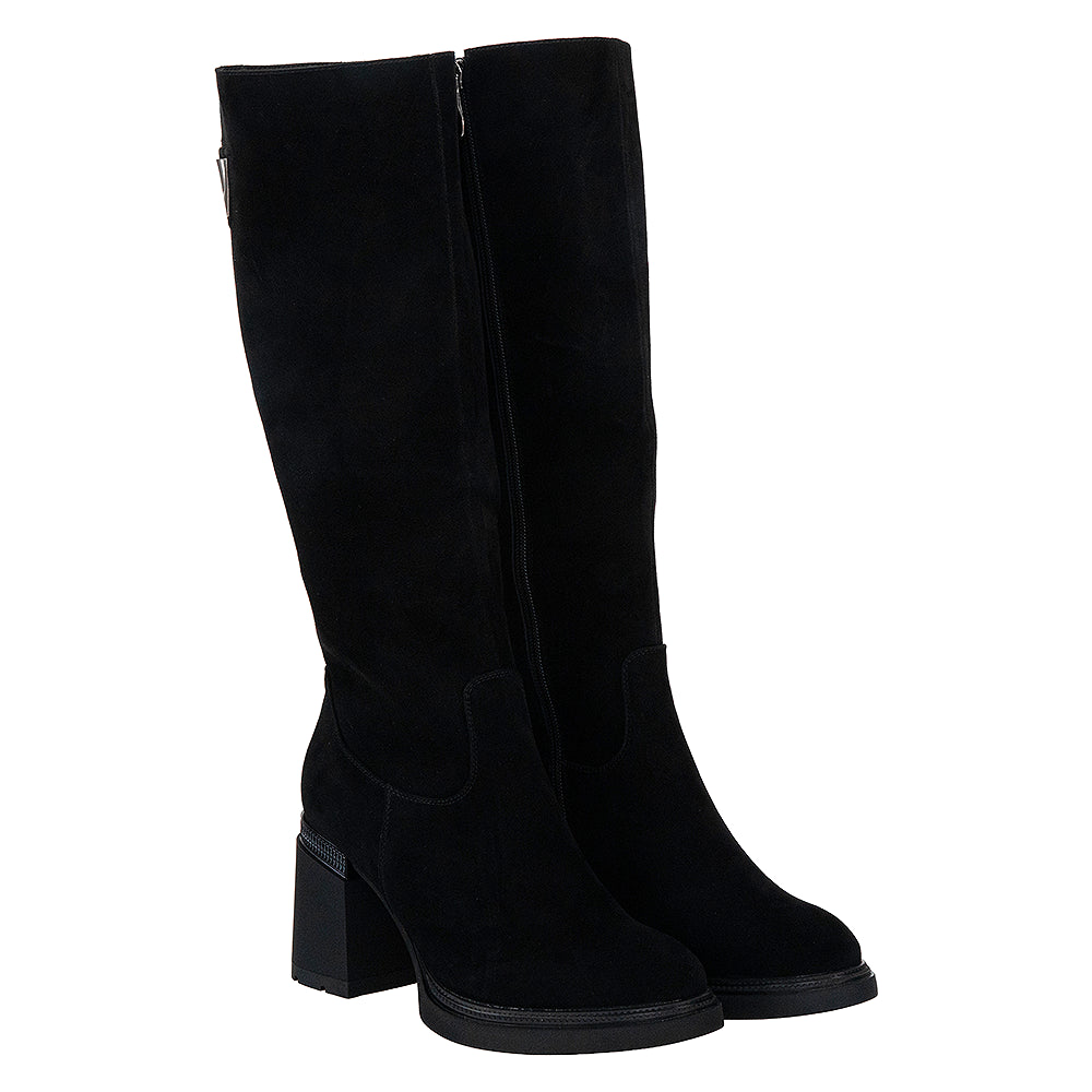 Cizme din piele naturală 6460 negru