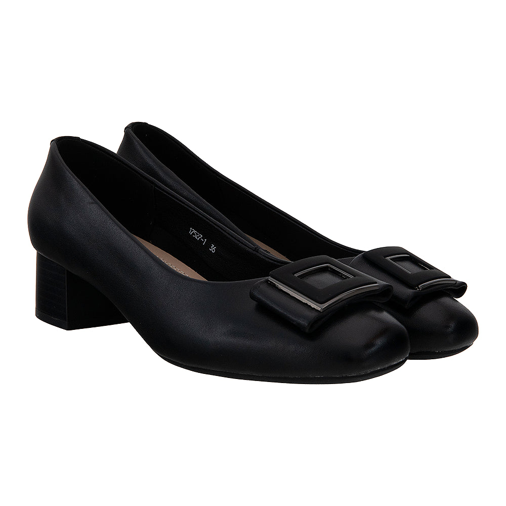 Pantofi dama negri cu toc mic 17527