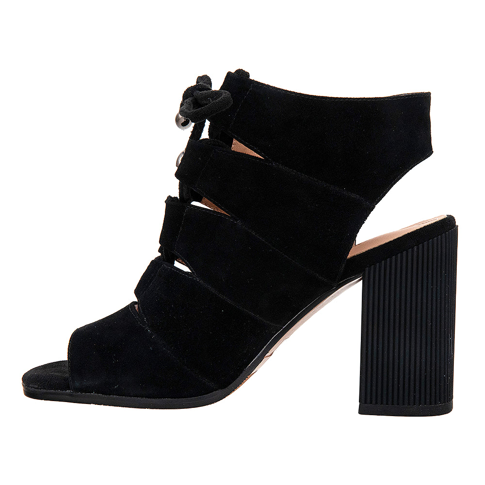 Sandale cu toc gros P110 negre