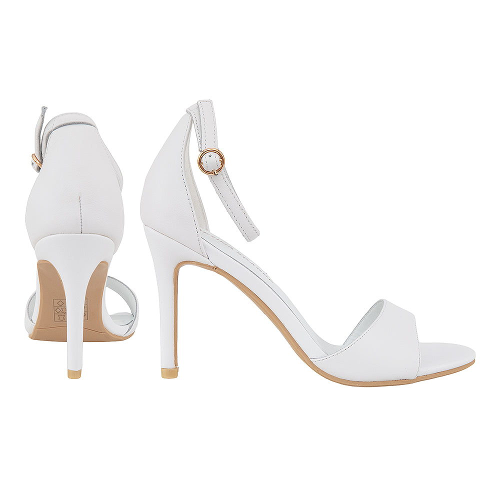 Sandale dama 01750 stiletto albi