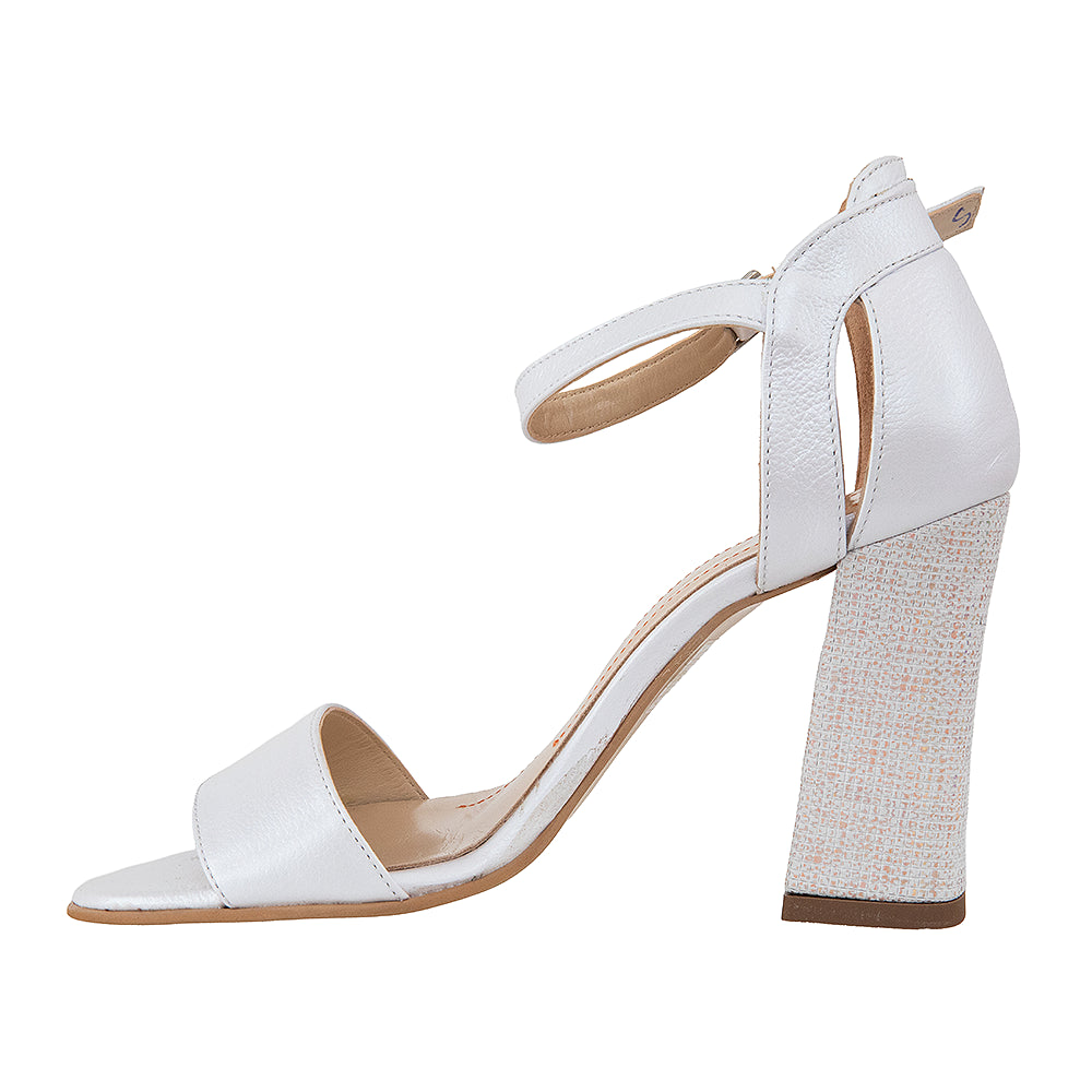 Sandale cu toc gros 260 alb