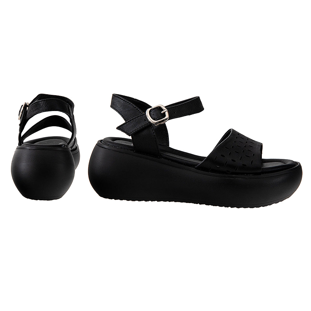 Sandale cu platforma FF05 negru