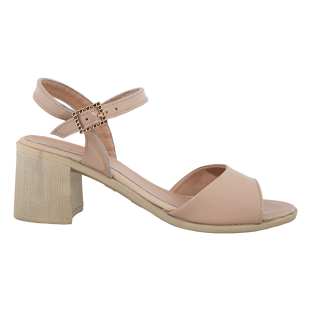 Sandale cu toc gros 1807 bej