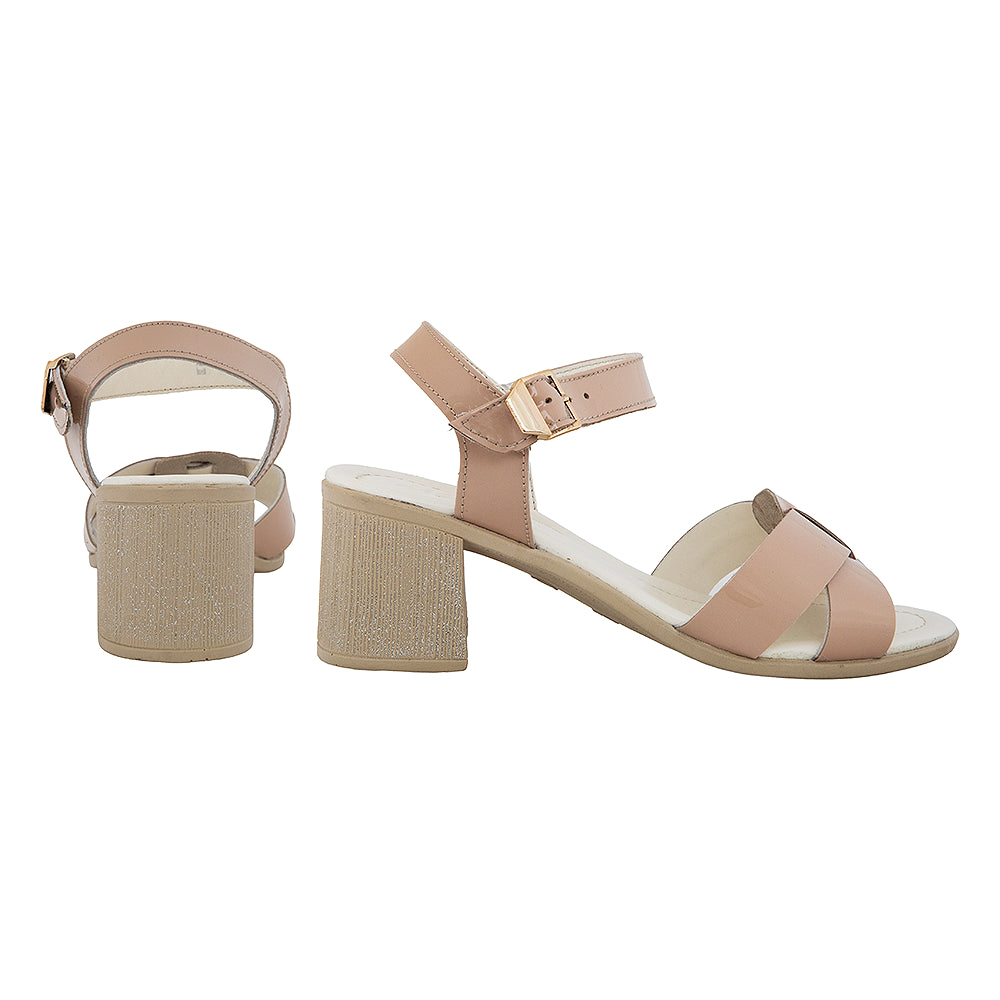 Sandale dama cu toc gros 1793 bej