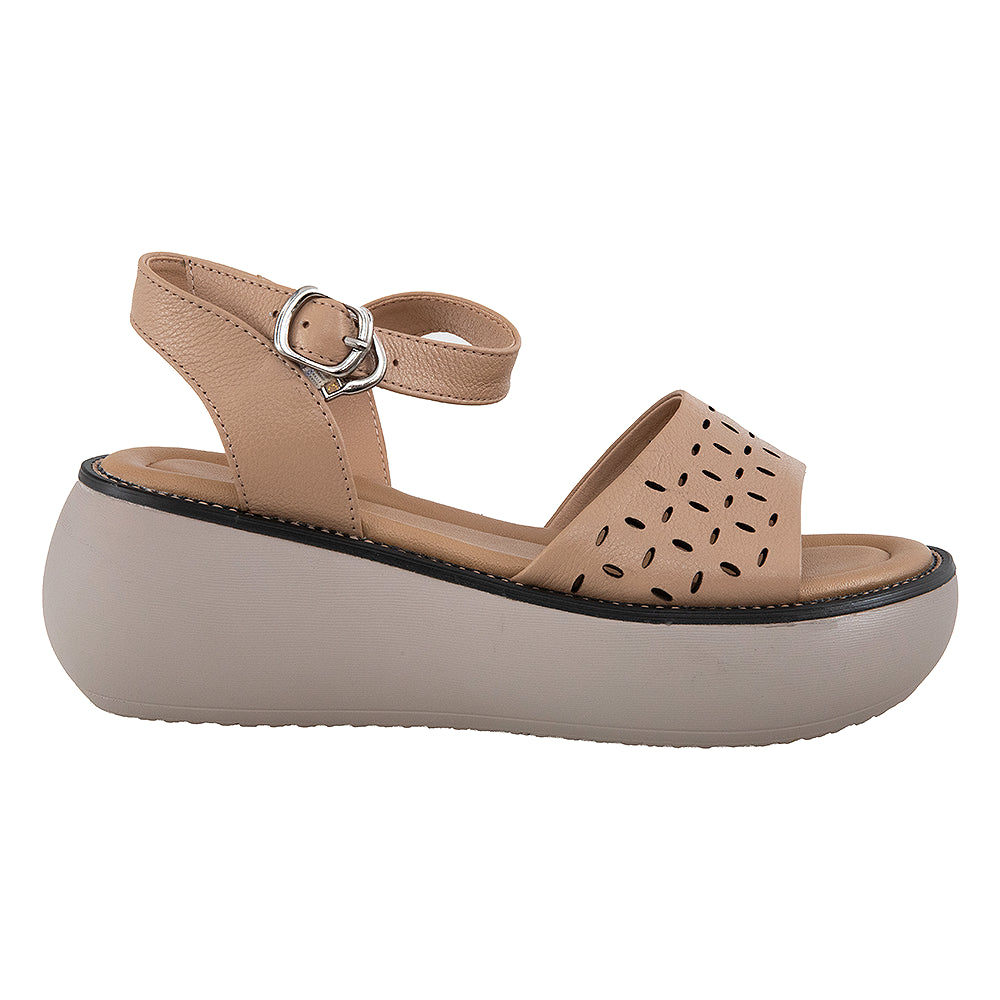 Sandale cu platforma FF05 crem