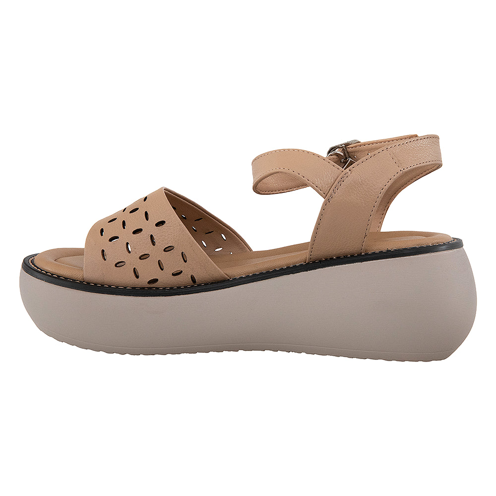 Sandale cu platforma FF05 crem