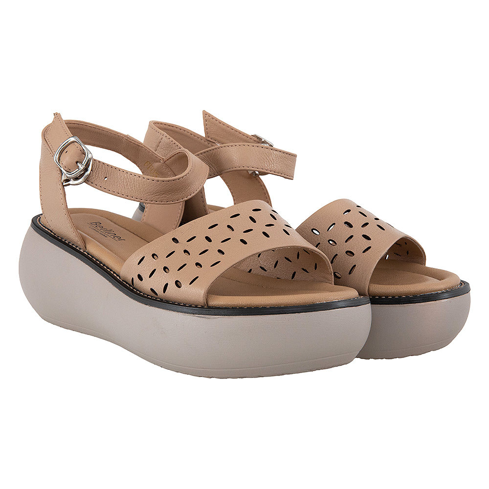 Sandale cu platforma FF05 crem