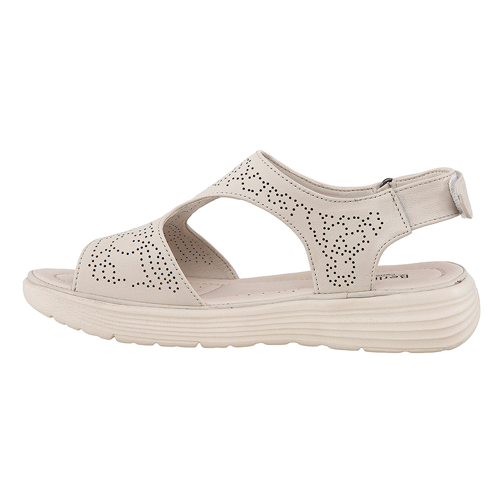Sandale dama bej cu talpa usoara 56686 crem