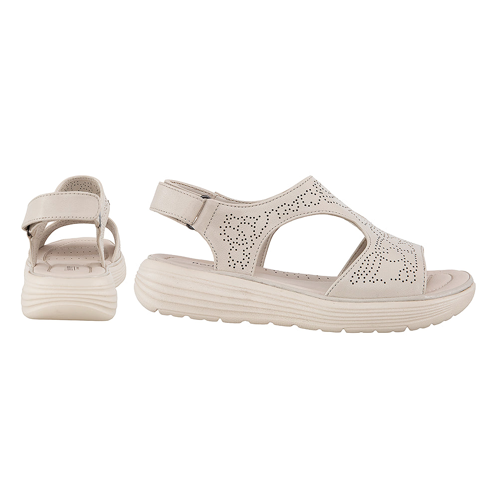 Sandale dama bej cu talpa usoara 56686 crem