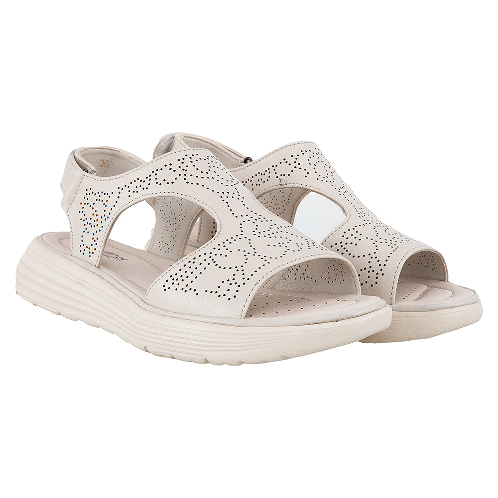 Sandale dama bej cu talpa usoara 56686 crem