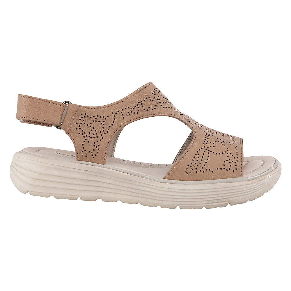 Sandale dama bej cu talpa usoara 56686 apricot