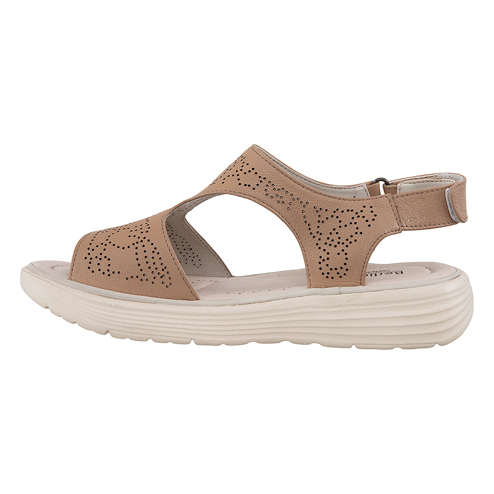 Sandale dama bej cu talpa usoara 56686 apricot