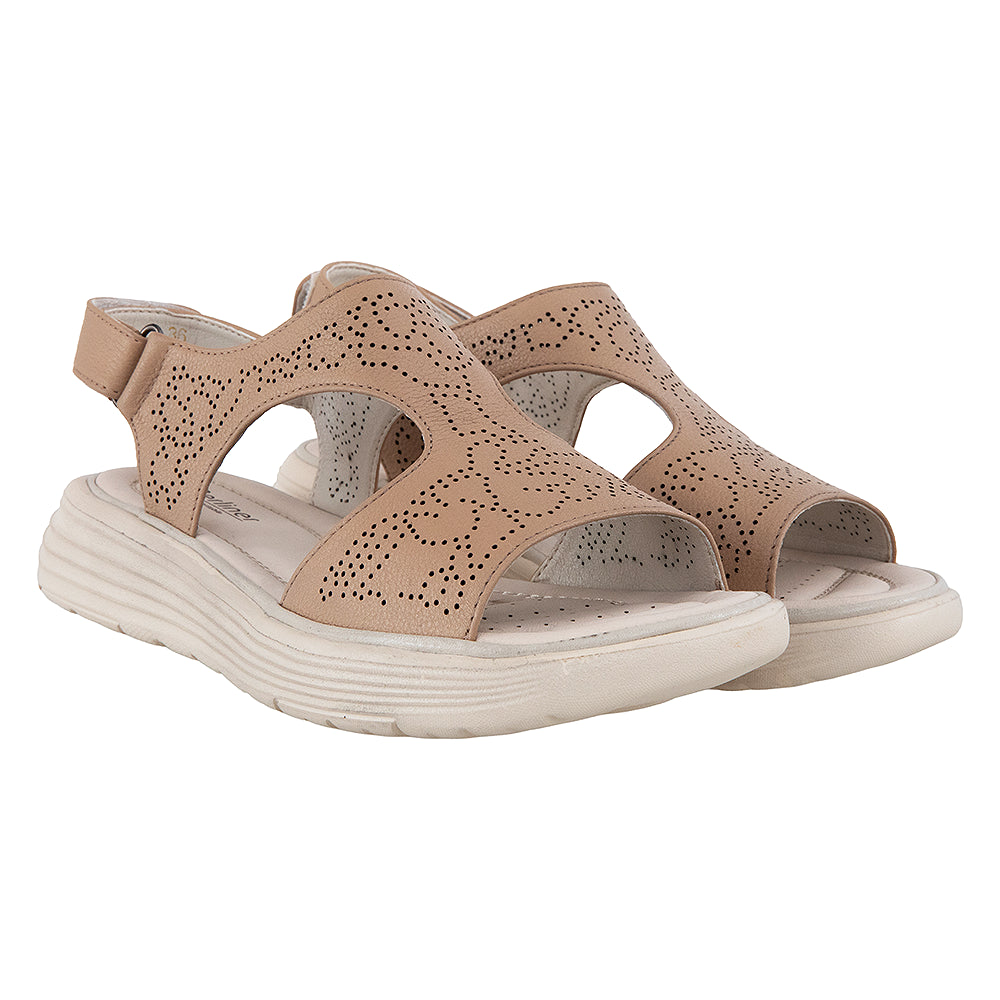 Sandale dama bej cu talpa usoara 56686 apricot