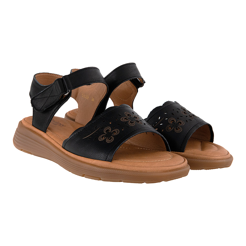 Sandale comode dama bej 53308 negru