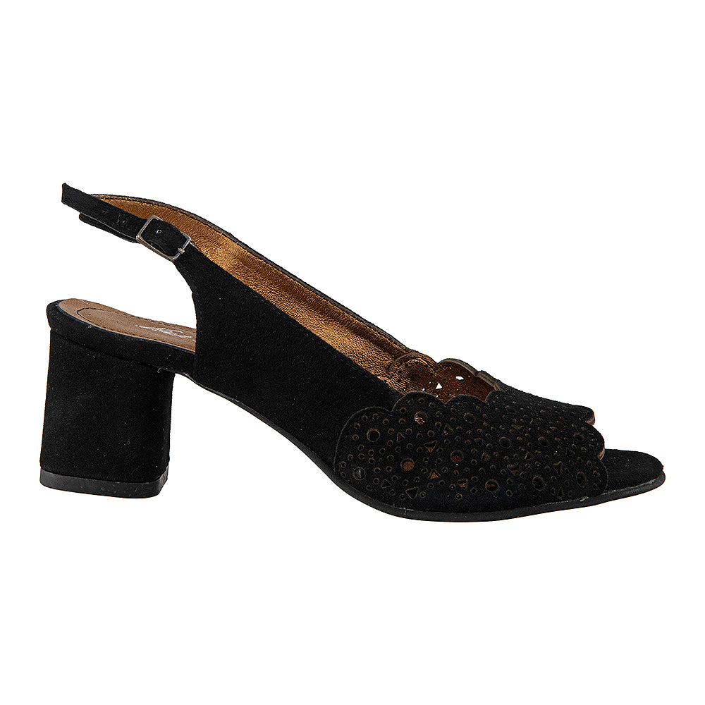 Sandale dama 584 negre din velur