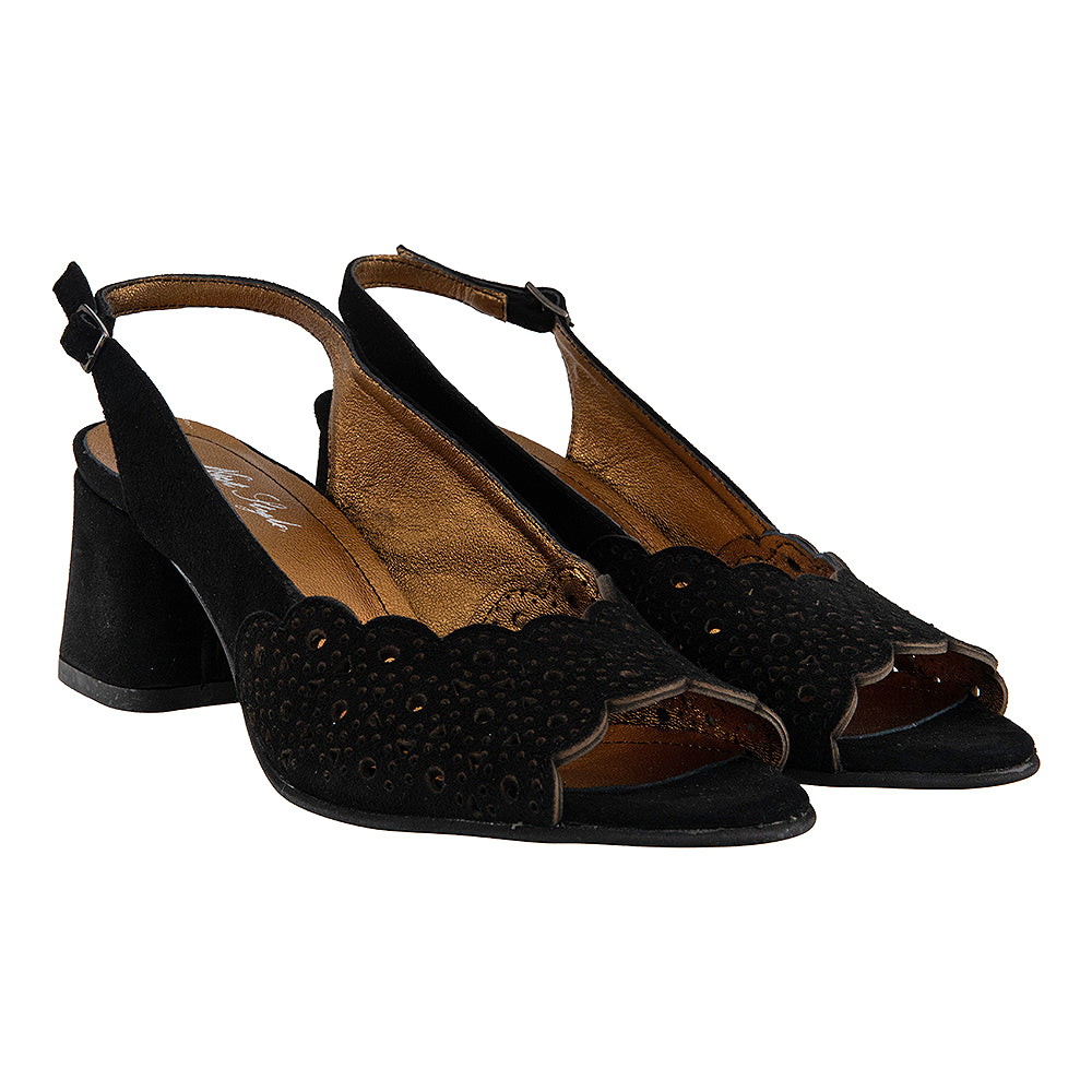 Sandale dama 584 negre din velur