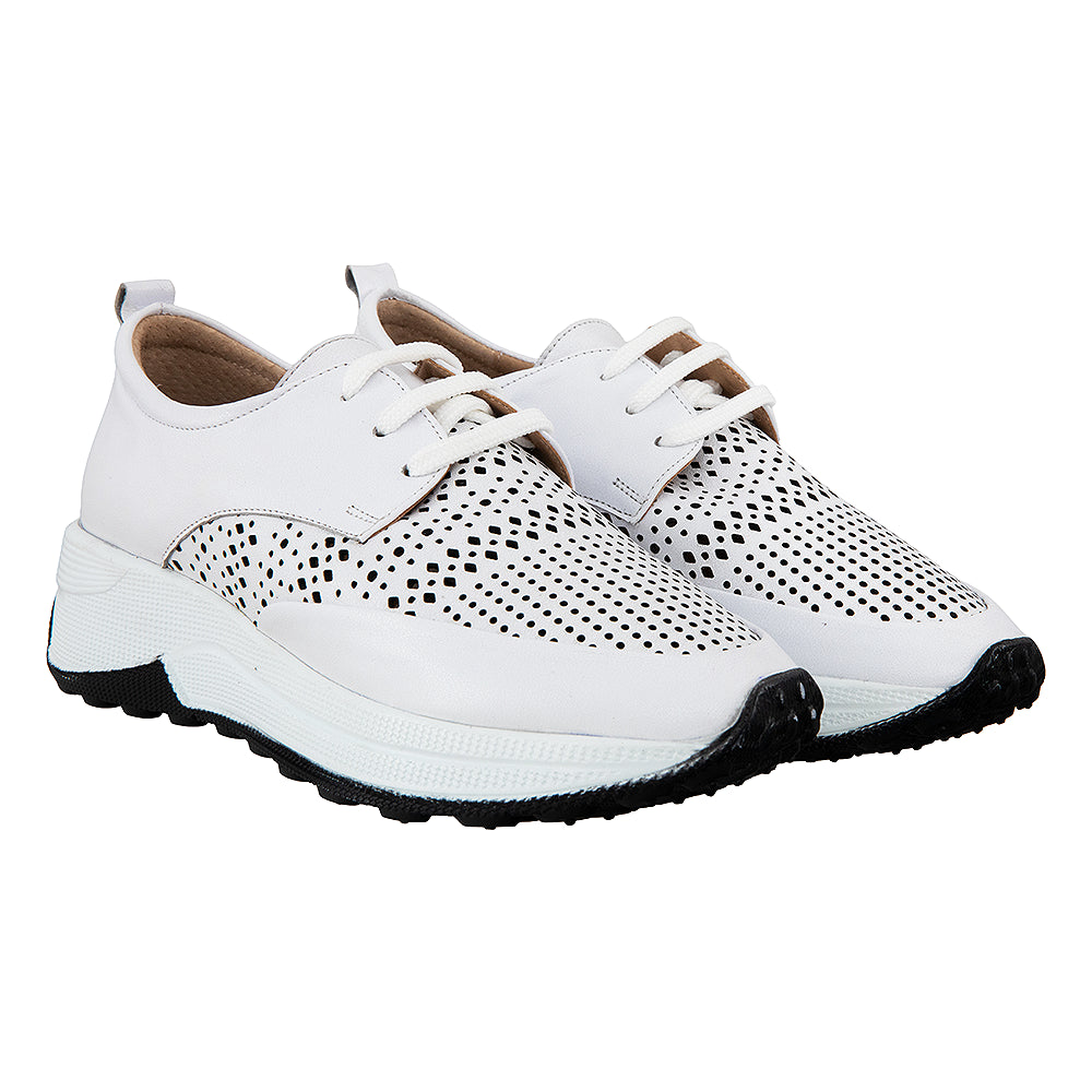 Pantofi casual dama 855 albi