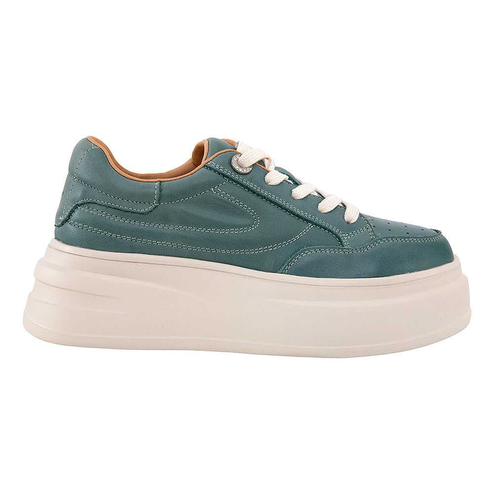 Sneakers cu talpă înaltă 5001-6 verzi