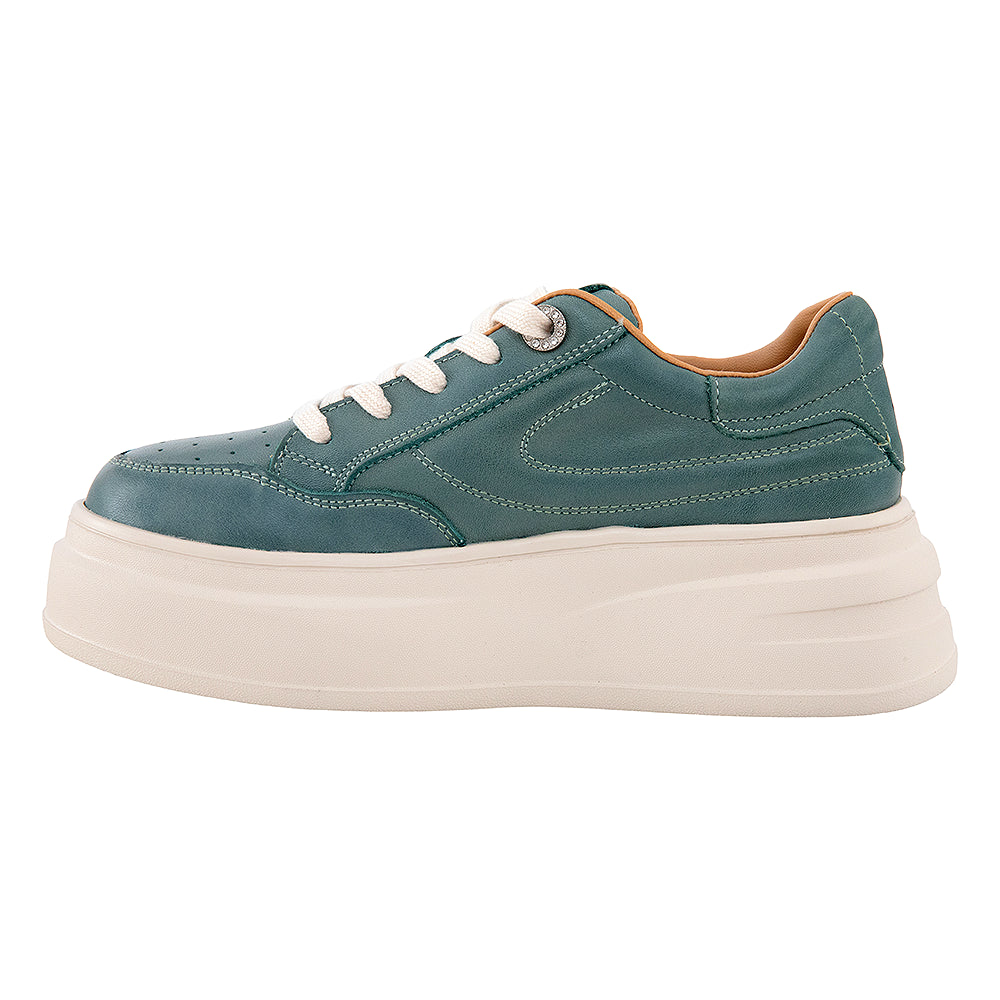 Sneakers cu talpă înaltă 5001-6 verzi