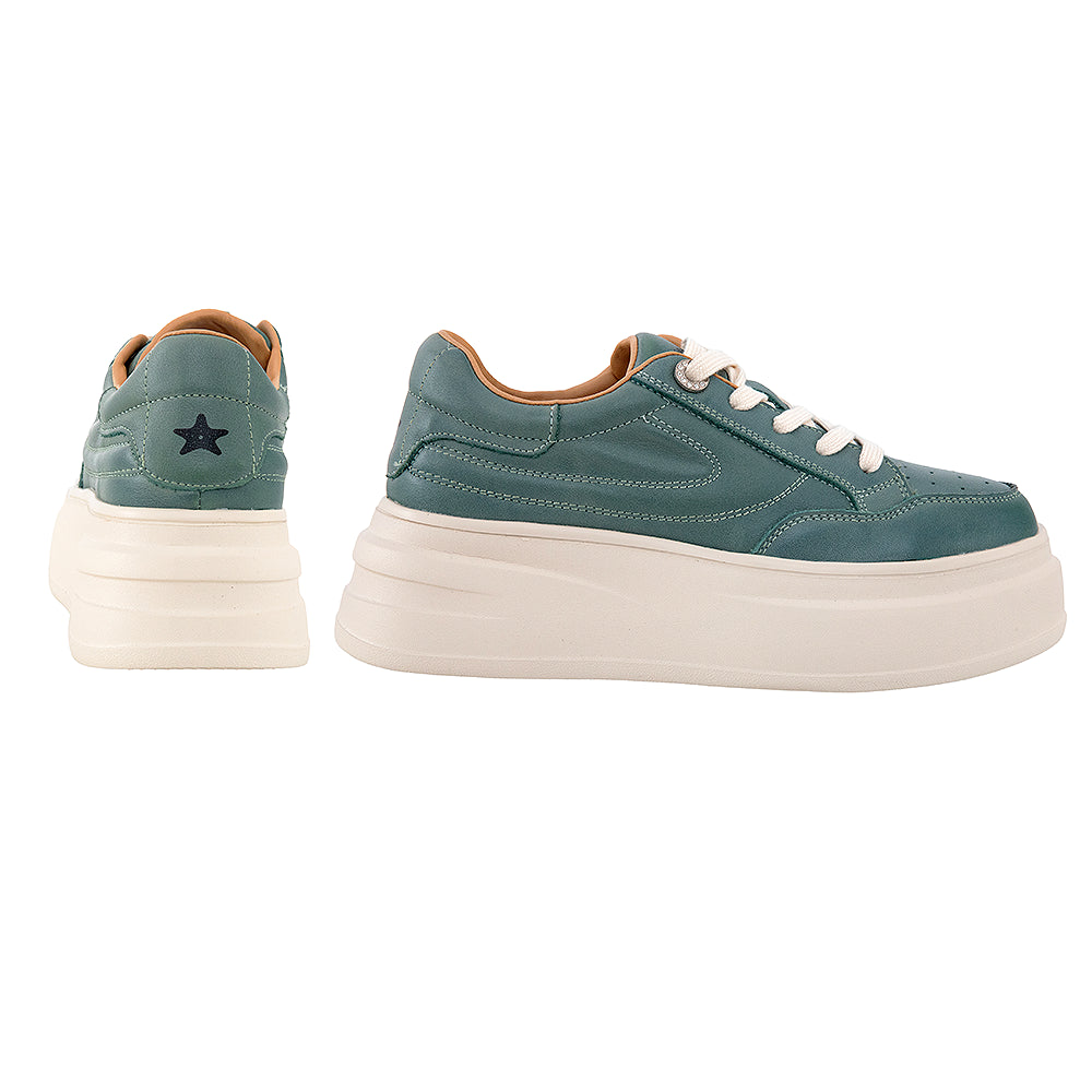 Sneakers cu talpă înaltă 5001-6 verzi