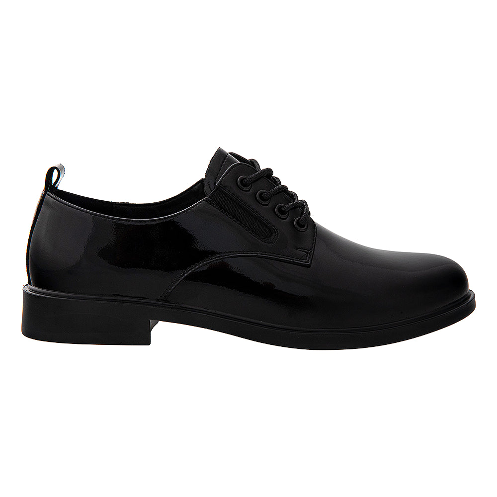 pantofi casual dama piele 200239 negri lac