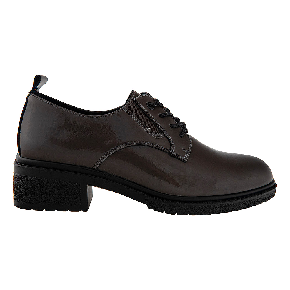 pantofi casual dama piele naturala 9388 gri lac 