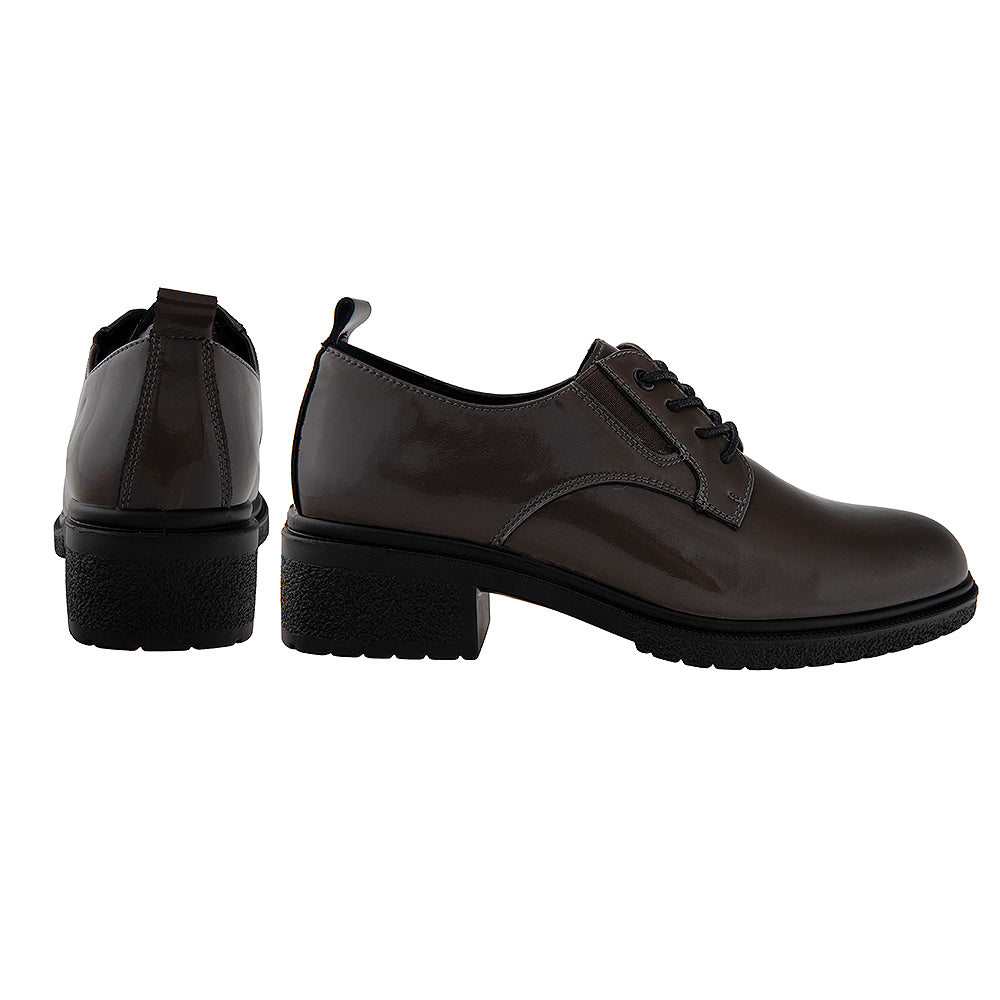 pantofi casual dama piele naturala 9388 gri lac 