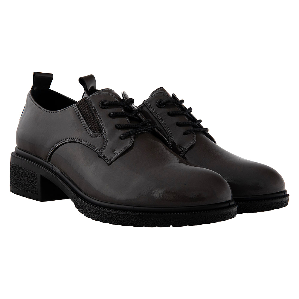 pantofi casual dama piele naturala 9388 gri lac 
