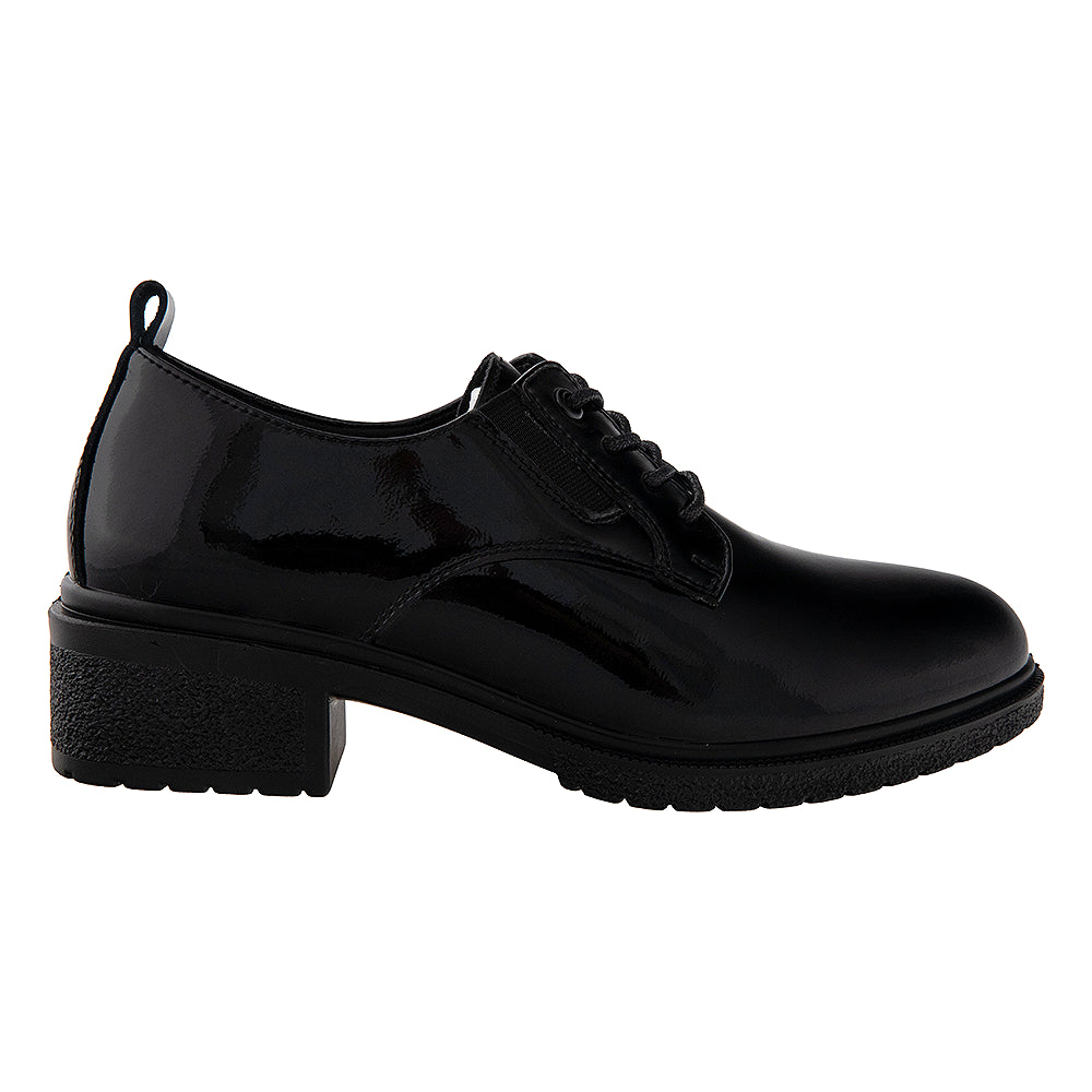 pantofi casual dama piele naturala 9388 negri lac 