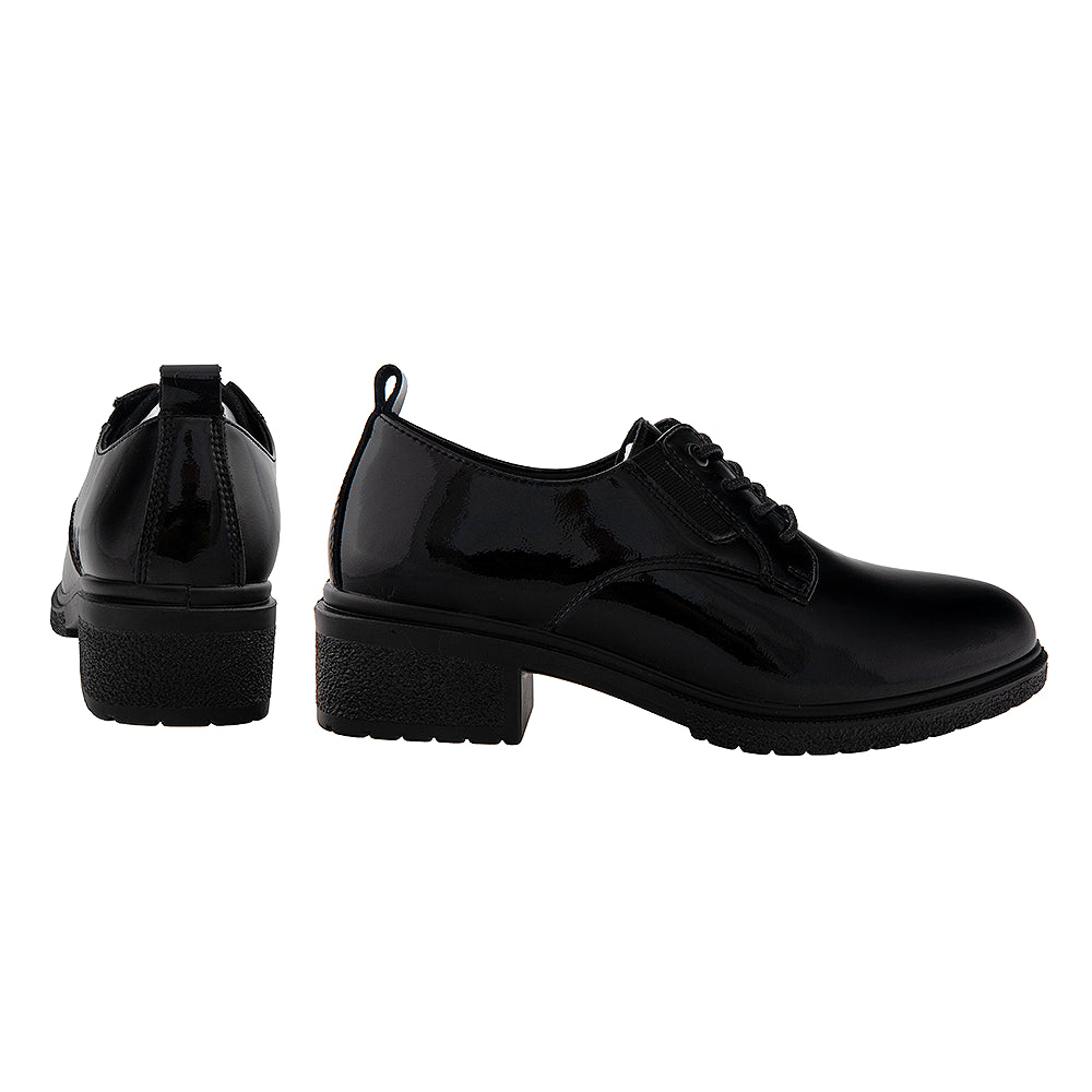 pantofi casual dama piele naturala 9388 negri lac 