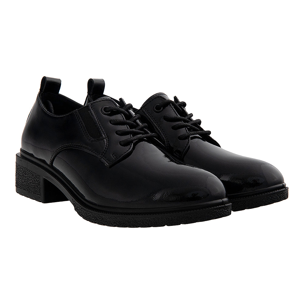 pantofi casual dama piele naturala 9388 negri lac 