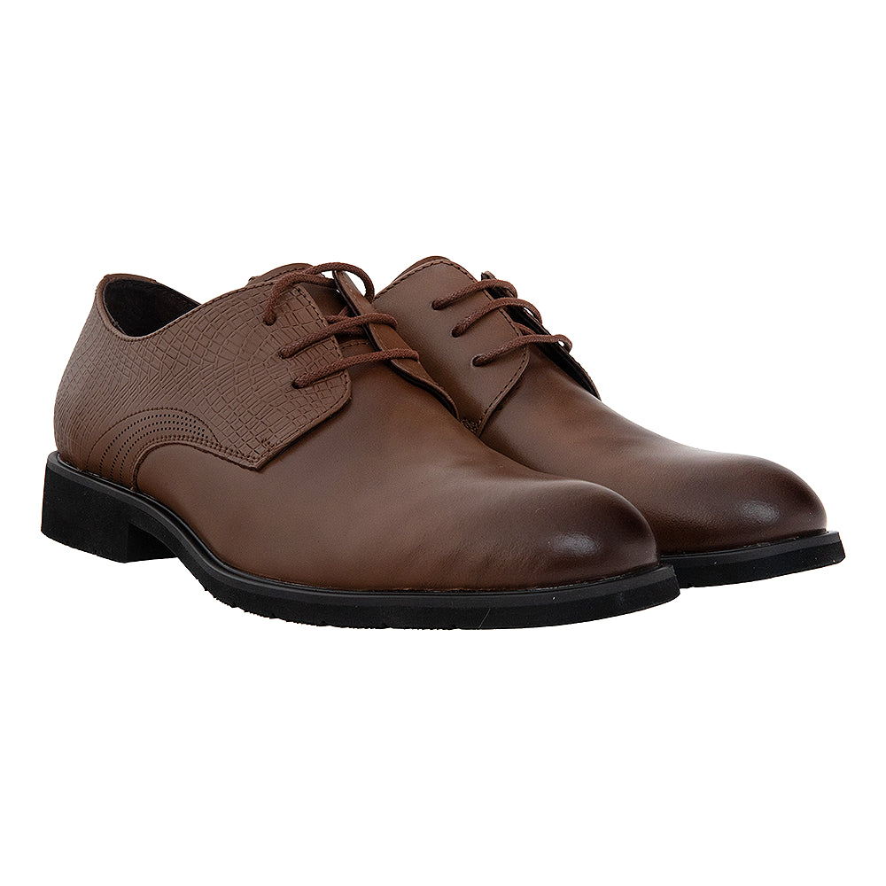 Pantofi Derby maro cu imprimeu 81161
