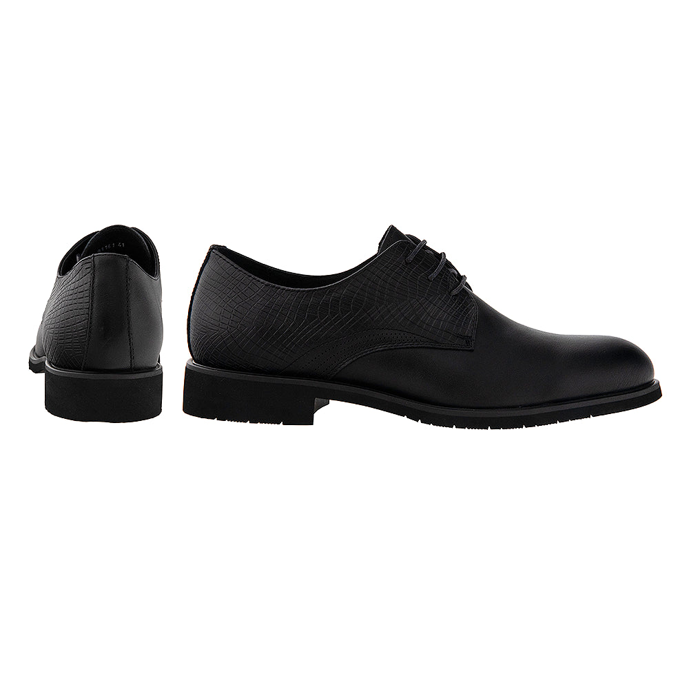 Pantofi Derby negri cu imprimeu 81161