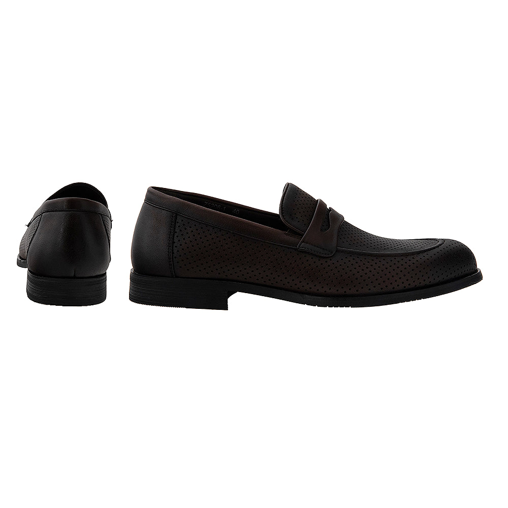 mocasini din piele 5206 maro