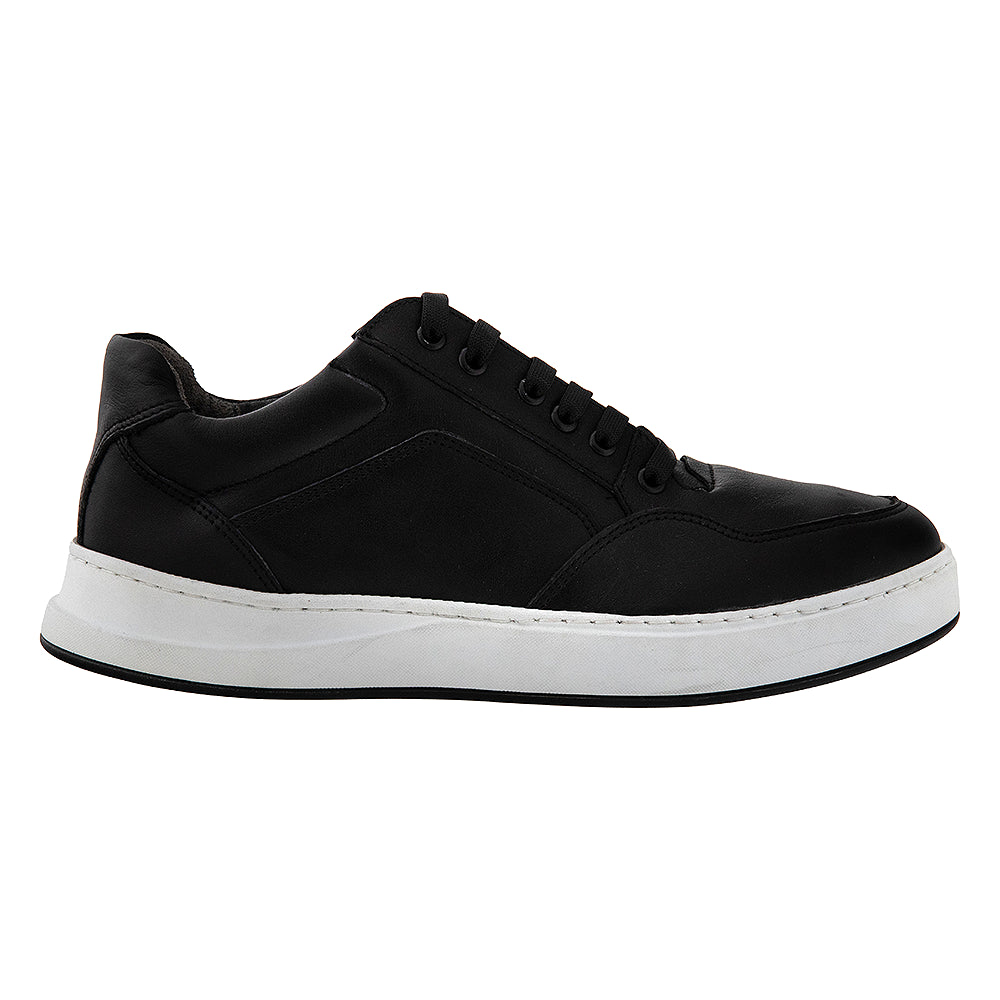 Pantofi casual barbati 096 negru cu talpa alba