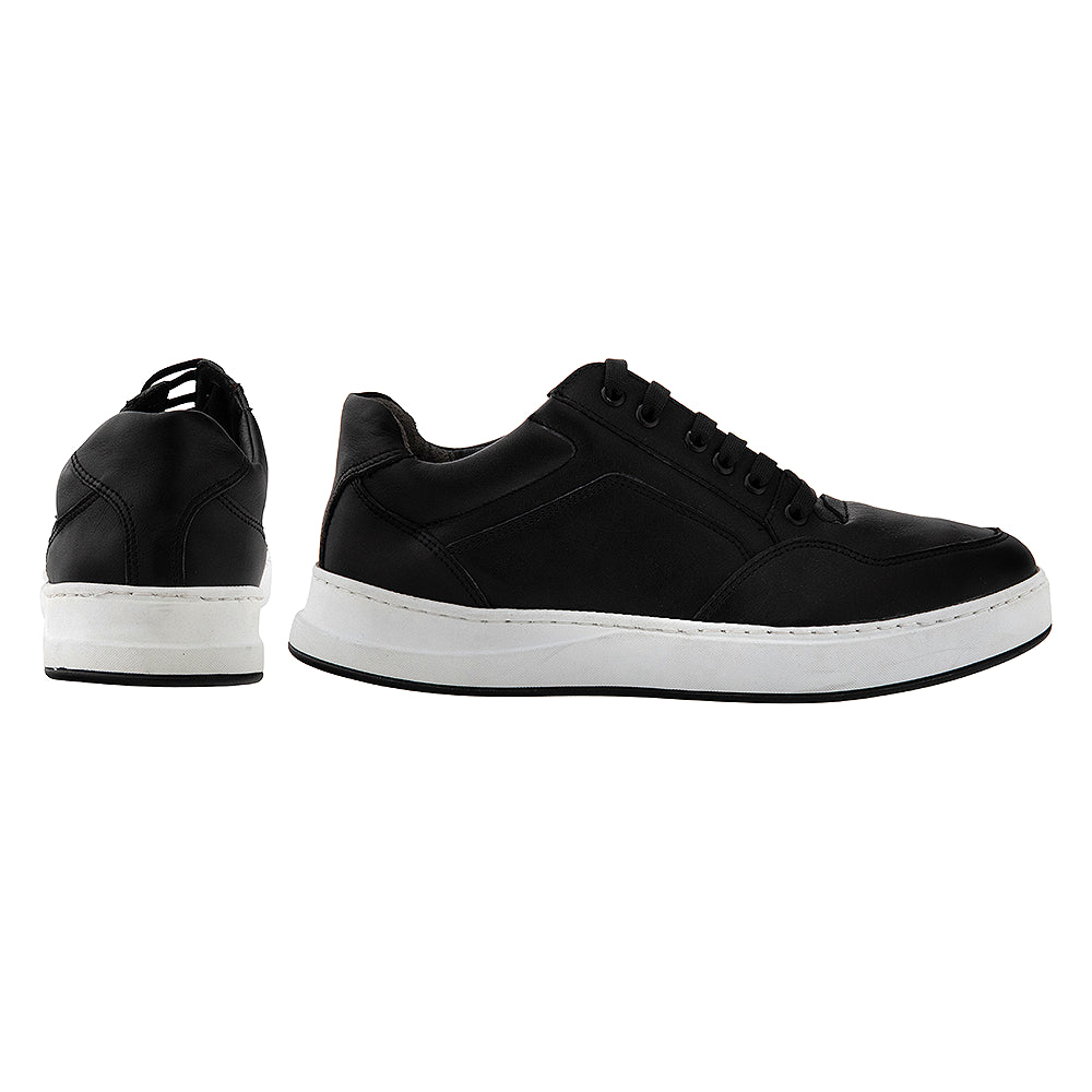 Pantofi casual barbati 096 negru cu talpa alba