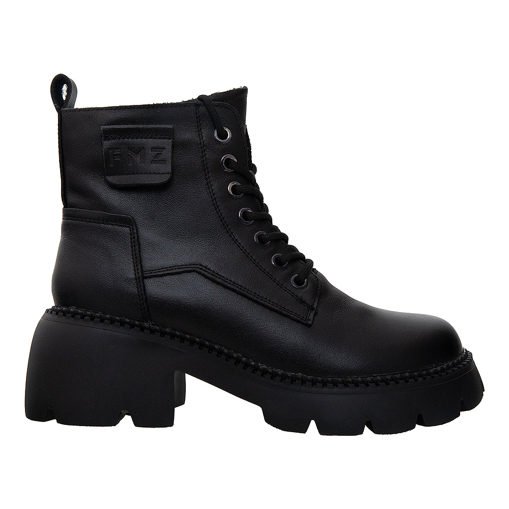 Ghete cu platforma din piele naturala 8099 negre