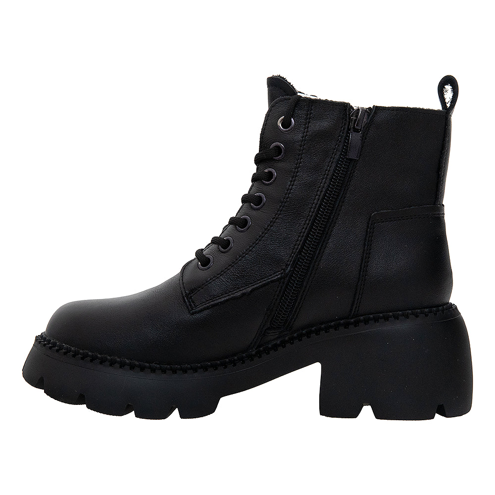 Ghete cu platforma din piele naturala 8099 negre
