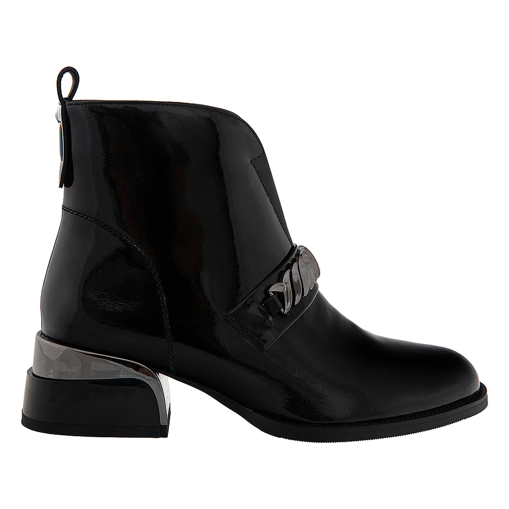 Botine dama 896 negre lacuite