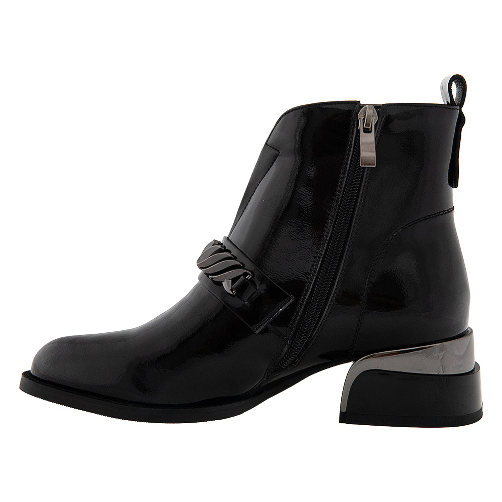 Botine dama 896 negre lacuite