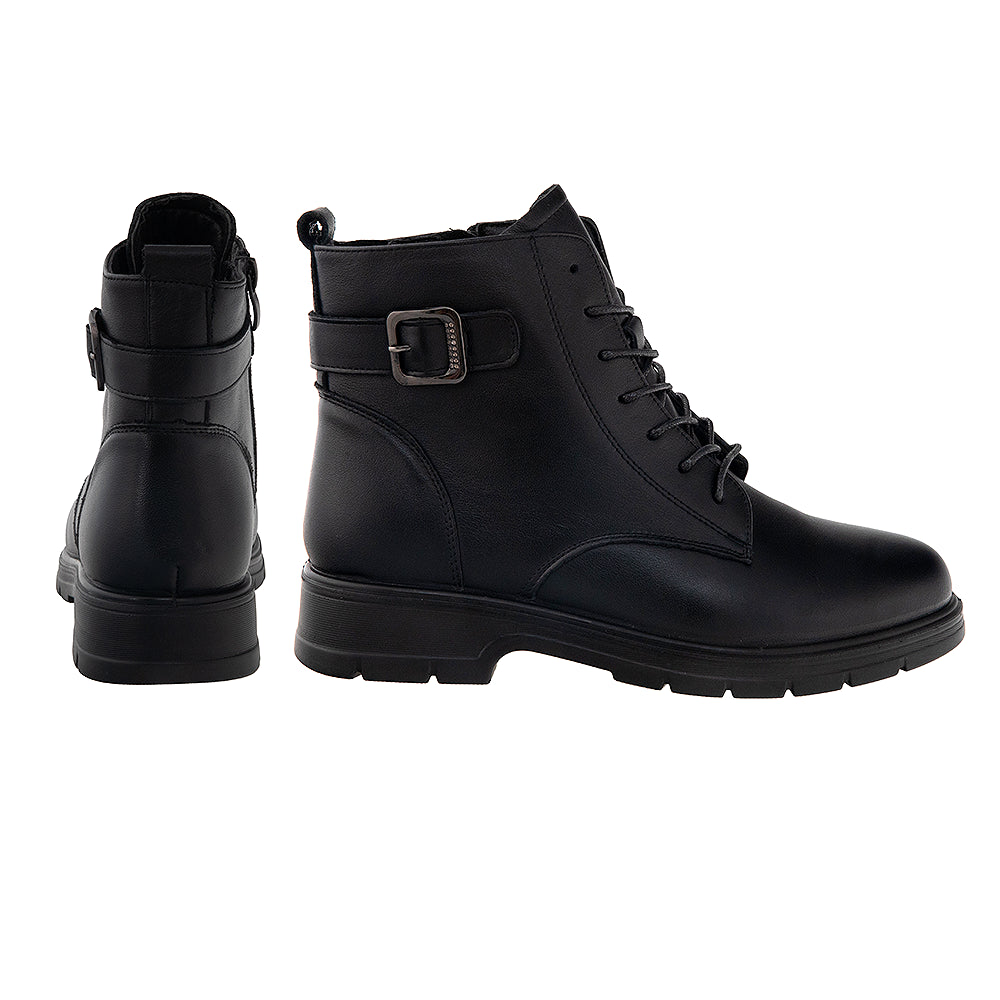 Ghete din piele naturală 7610 negru