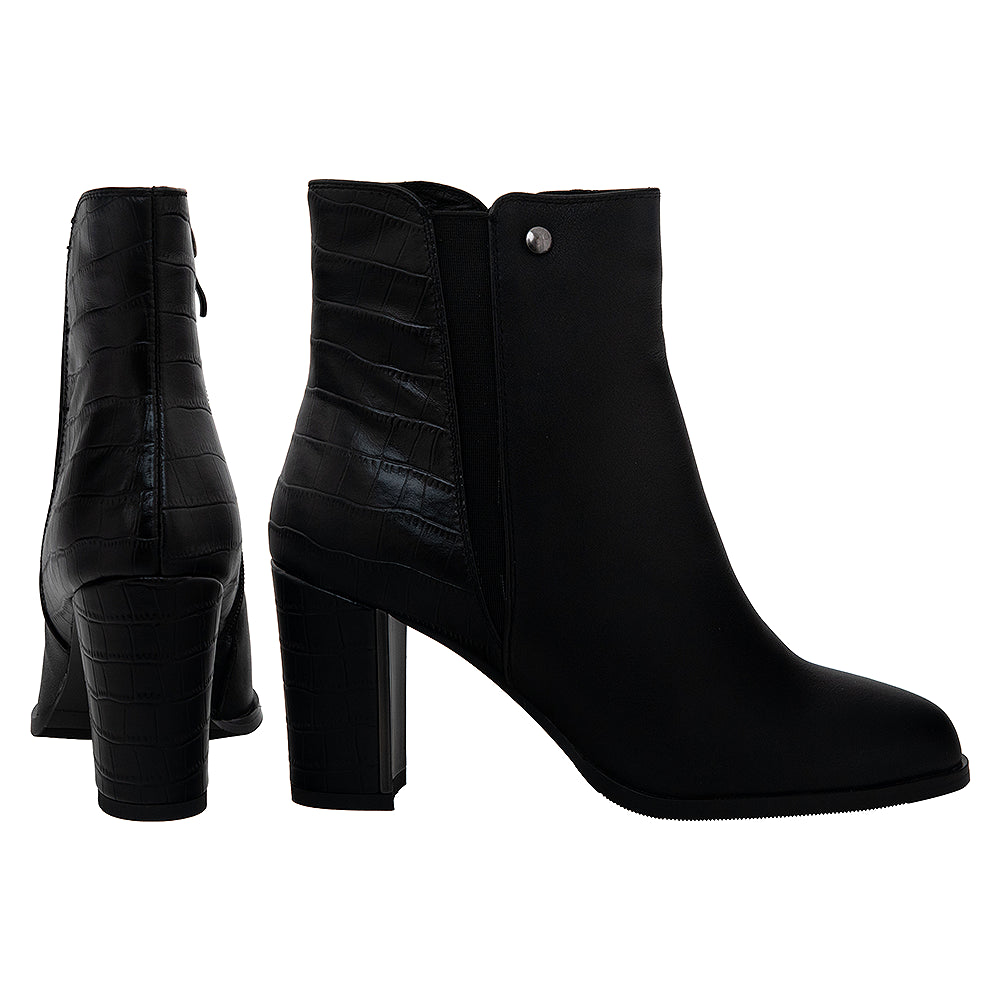 Botine cu toc 469 negru