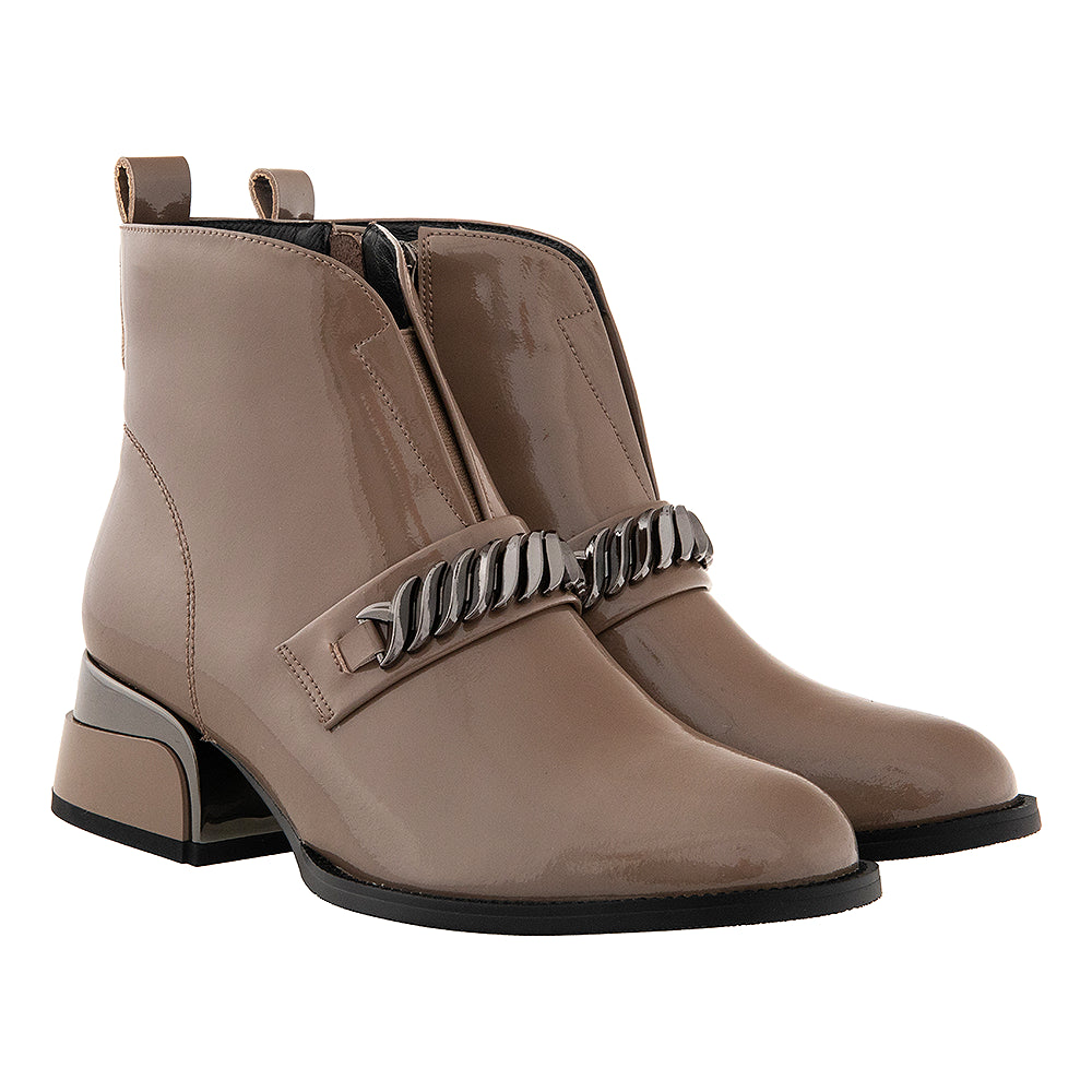 Botine dama 896 bej lacuite