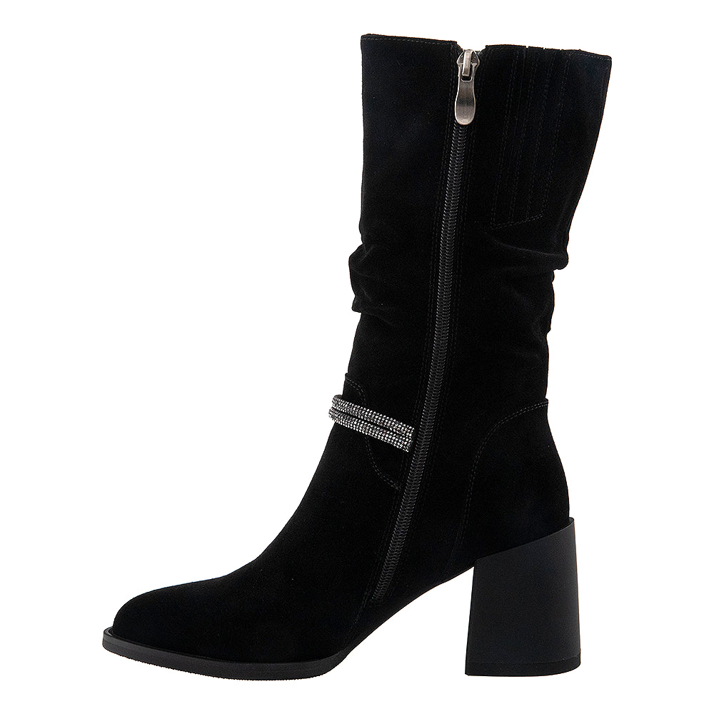 Cizme dama 616 negre piele velur