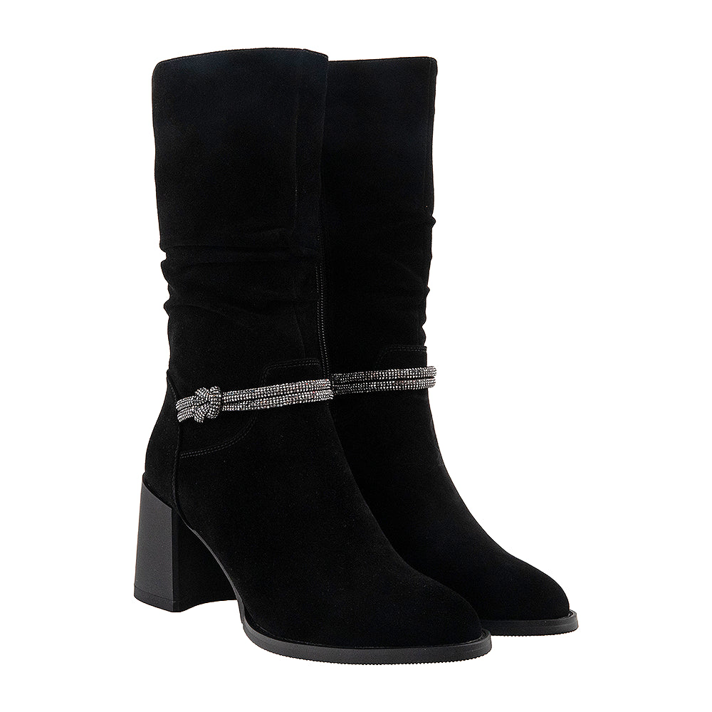 Cizme dama 616 negre piele velur