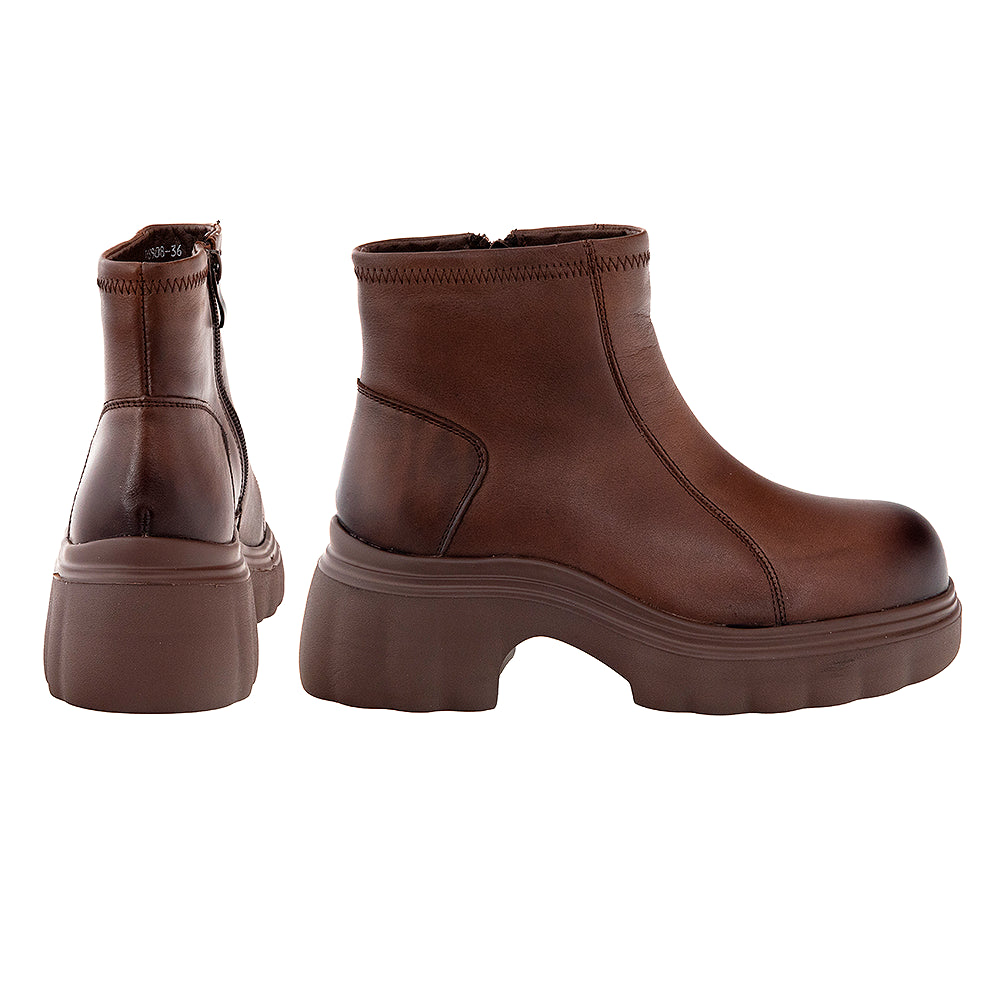 Ghete femei din piele naturală 8908 maro